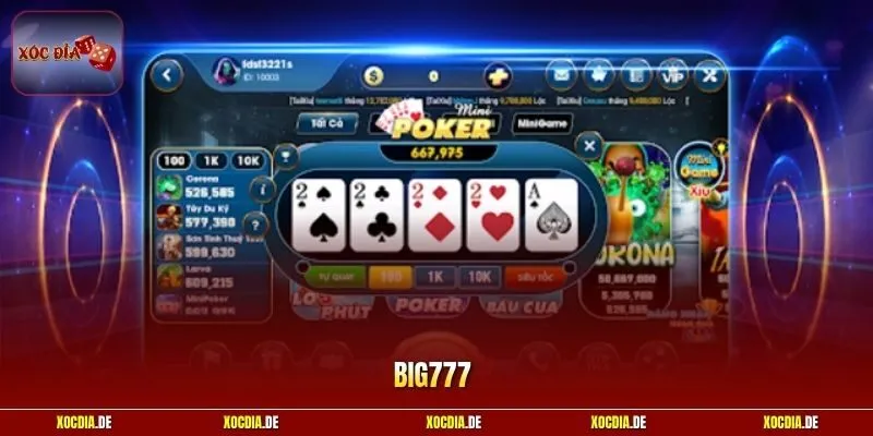 Big777 | Sân Chơi Xóc Đĩa Đổi Thưởng Uy Tín Hấp Dẫn Top Đầu