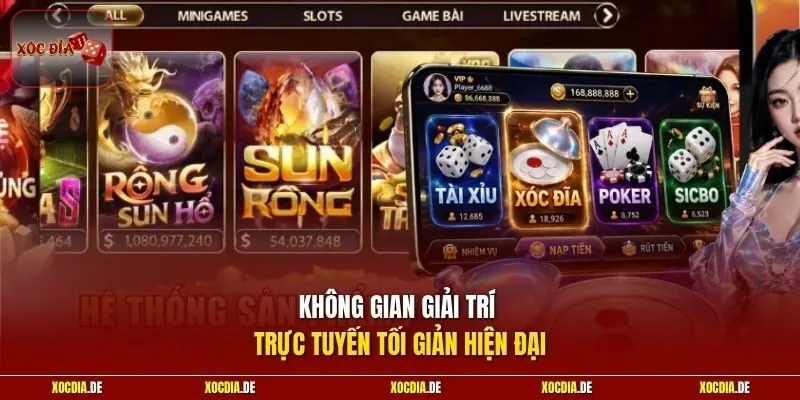 Không gian giải trí trực tuyến tối giản hiện đại