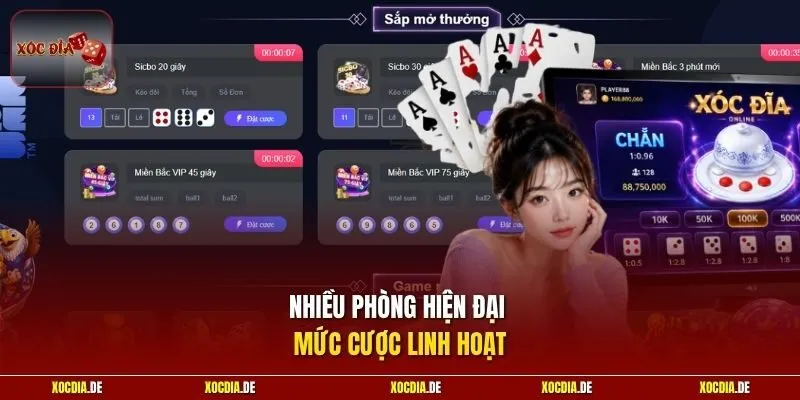 Nhiều phòng hiện đại mức cược linh hoạt