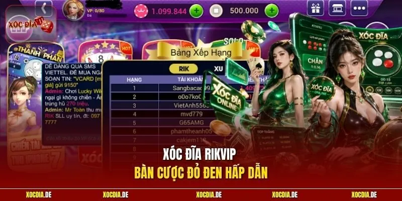 Xóc đĩa Rikvip bàn cược đỏ đen hấp dẫn